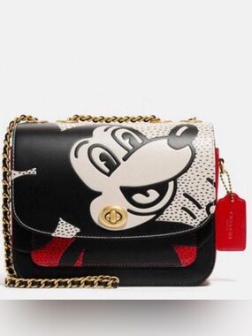 NWT COACH X Disney Mickey Mouse Keith Haring Madison Shoulder Bag